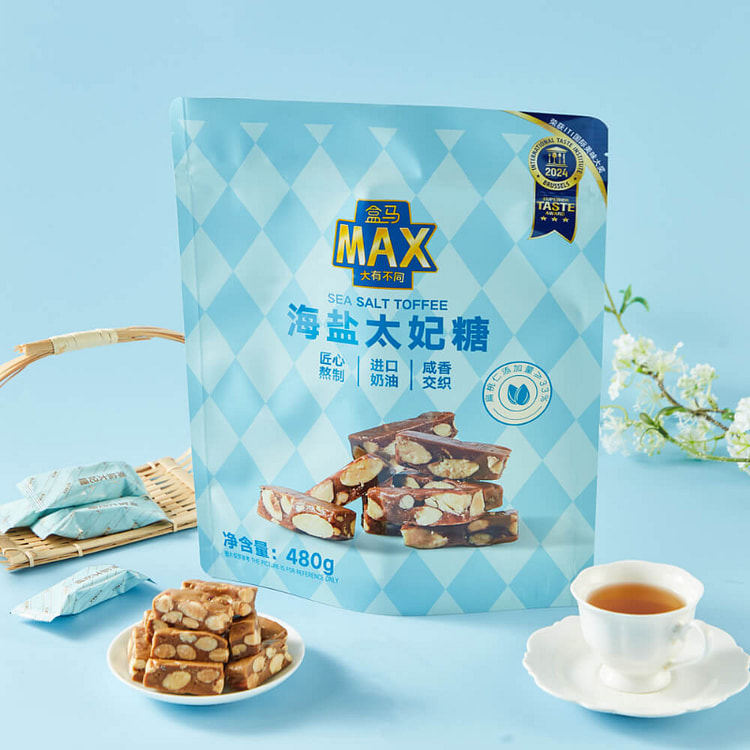 盒马 海盐太妃糖扁桃仁巴旦木果糖果 480g*1袋