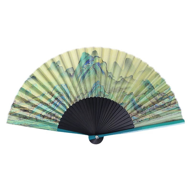【情人节礼物】千里江山古风随身折扇中国风汉服走秀扇 1 盒