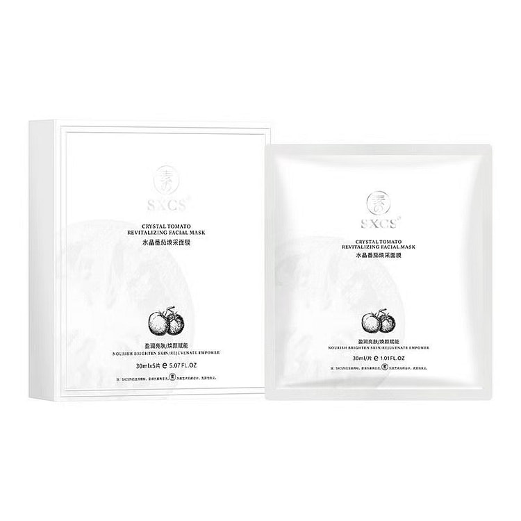 SXCS/素秀臣氏 水晶白番茄面膜 补水非美白去黄提亮肤色暗沉抗皱紧致衰老  5片/盒