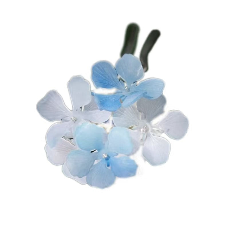 Snowstorm Heat Shrink Flower Pin Blue Butterfly-Group Flower Hairpin 1 each