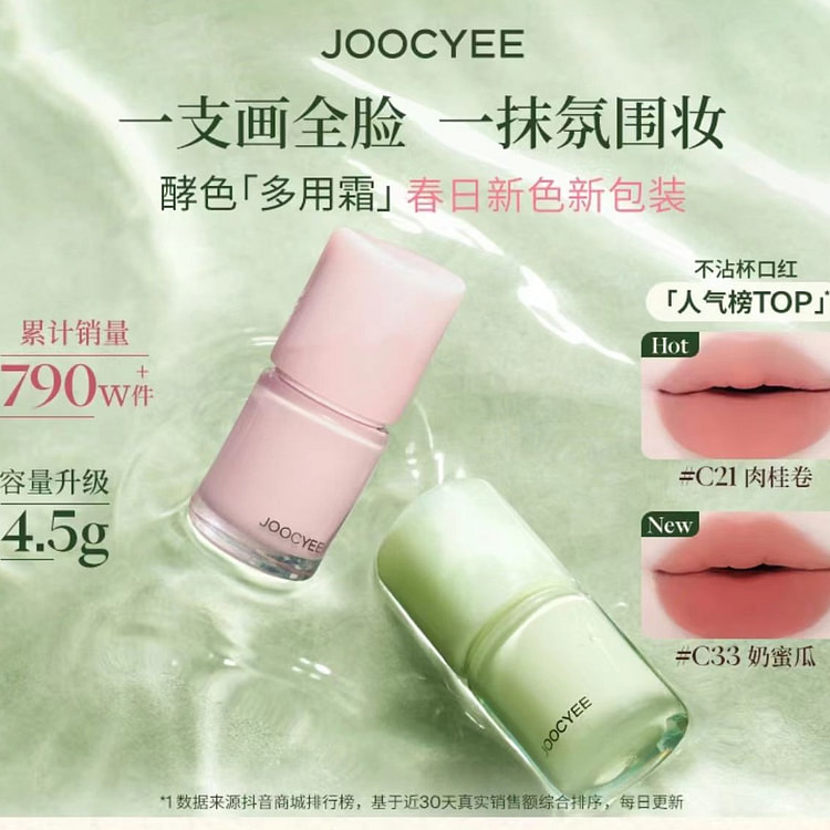 酵色多用霜腮红哑光雾面裸口红唇釉唇泥C33+C21 1 份