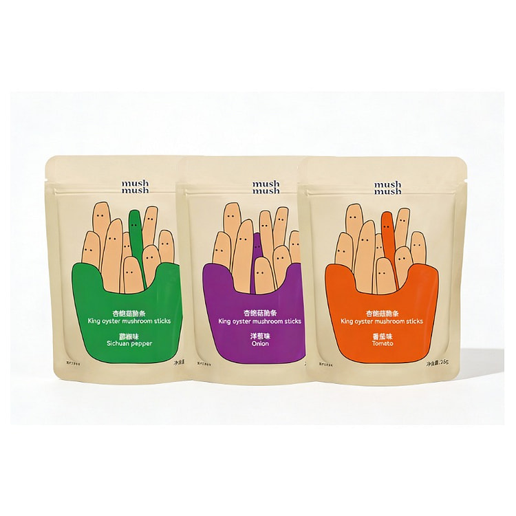 mushmush杏鲍菇脆条三袋混合味25g*3