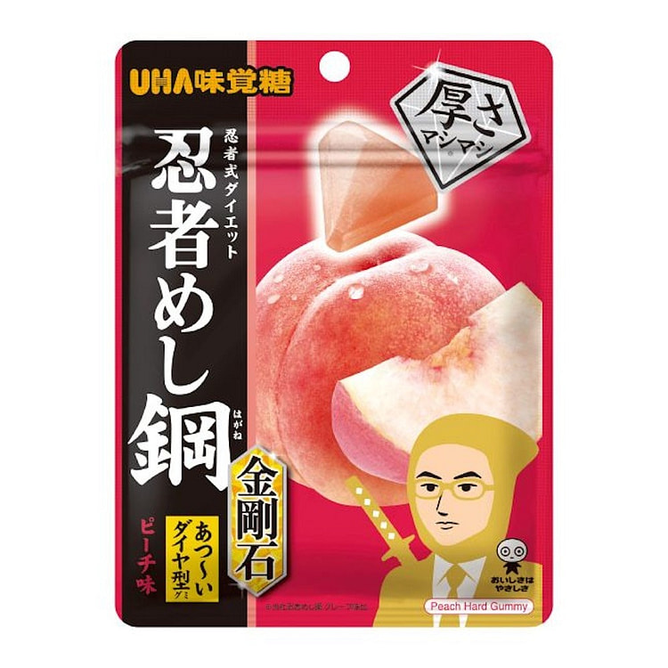 UHA Ninja Meshi Hard Gummy Peach Flavor 45g 1 pack