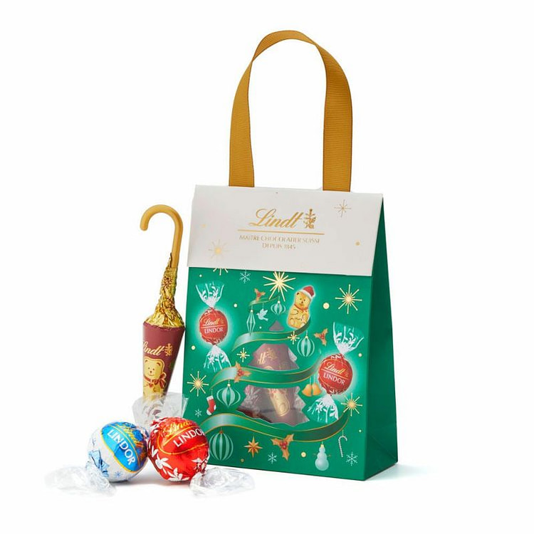 瑞士莲 圣诞 巧克力礼袋 6枚 绿色 1 份