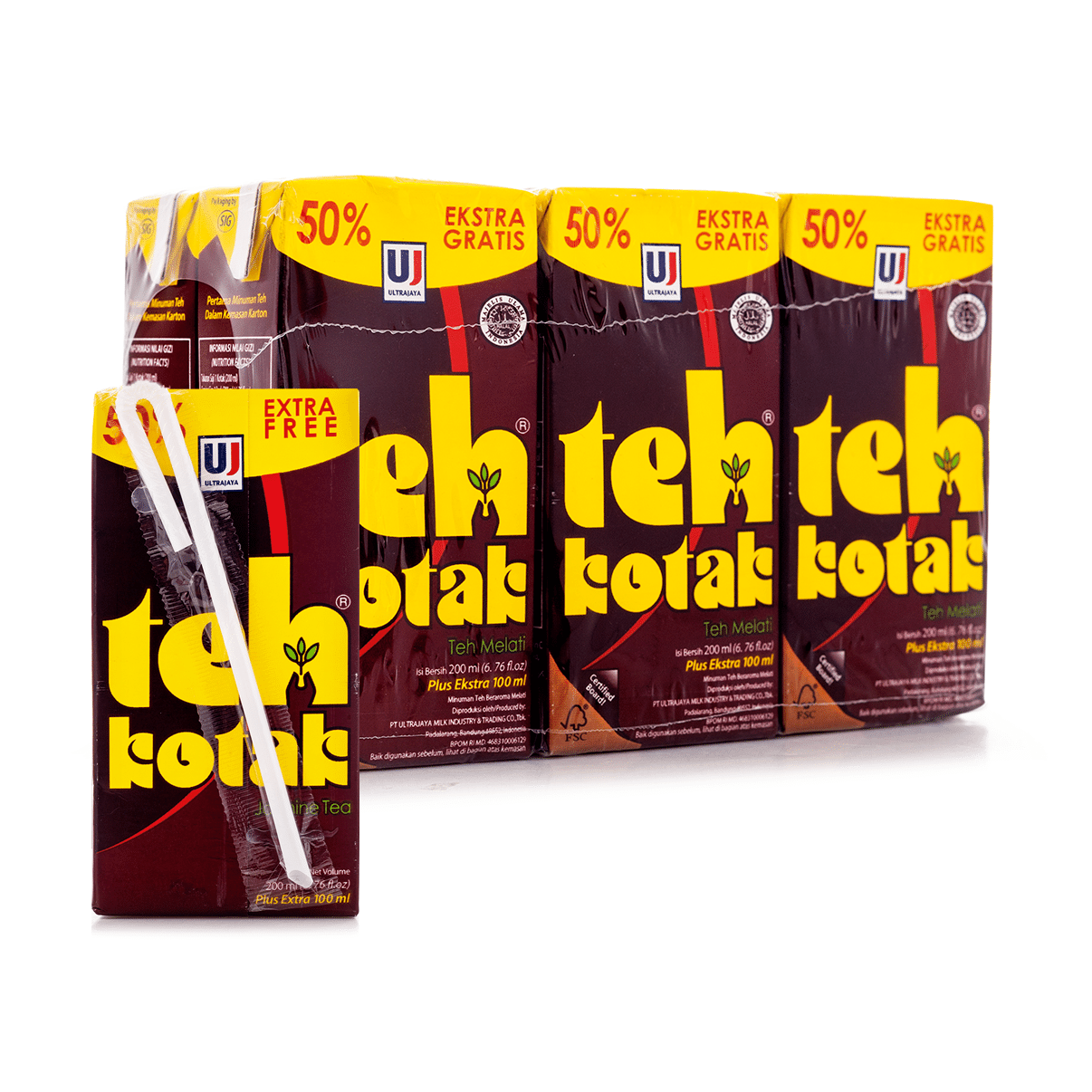 Jans UJ Teh Kotak Jasmine Tea Drink 6.76 fl.oz*6 each