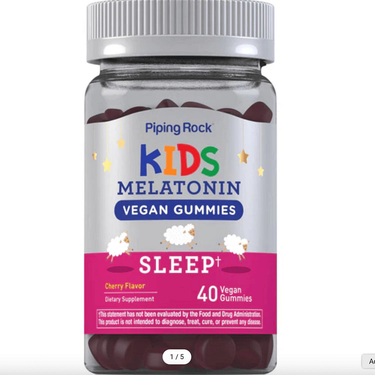 Kids Sleep Melatonin (Cherry), 40 Vegan Gummies 1 bottle