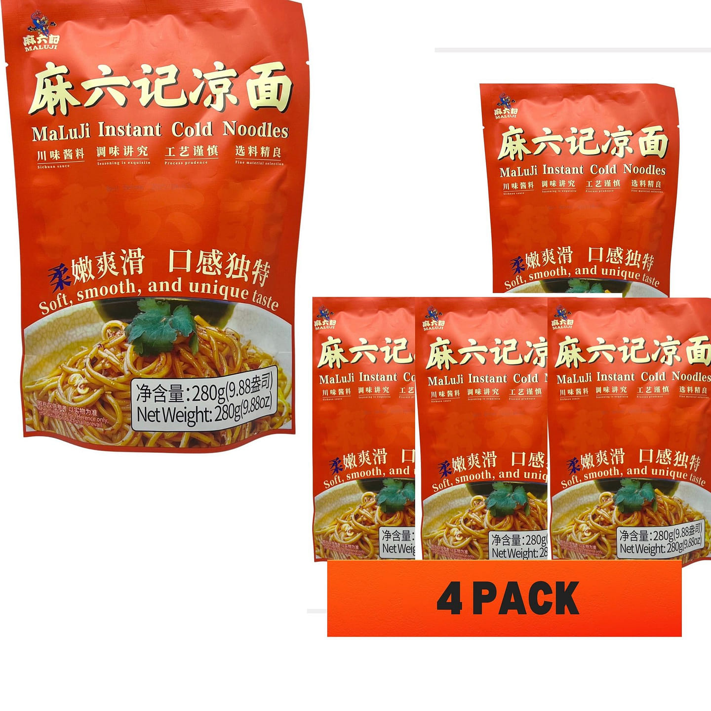 Maliuji Cold Noodles,chewy and delicious 280g*4 280 g