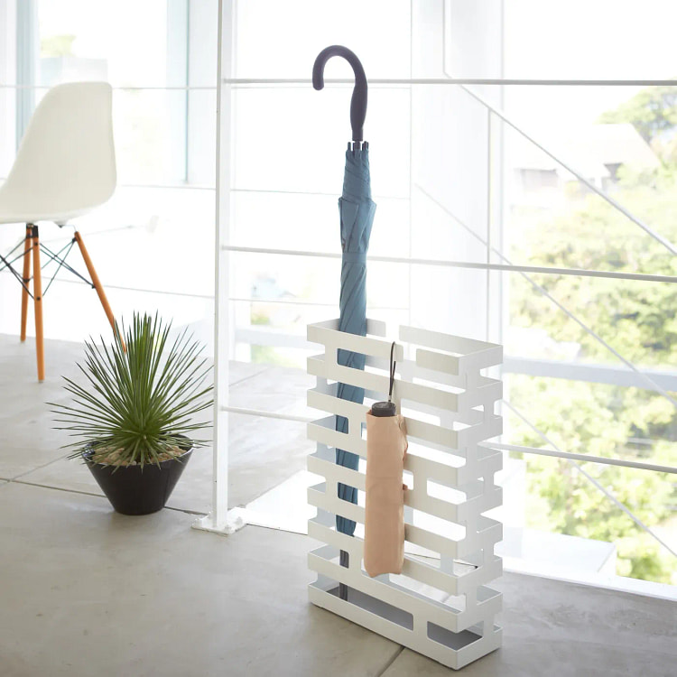 Umbrella Stand - Steel Rectangle / White