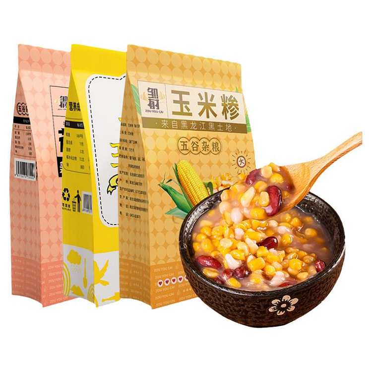 东北正宗粘黏大碴子碴玉米粒糁茬粥杂粮笨新红花芸豆小粒组合250g*1