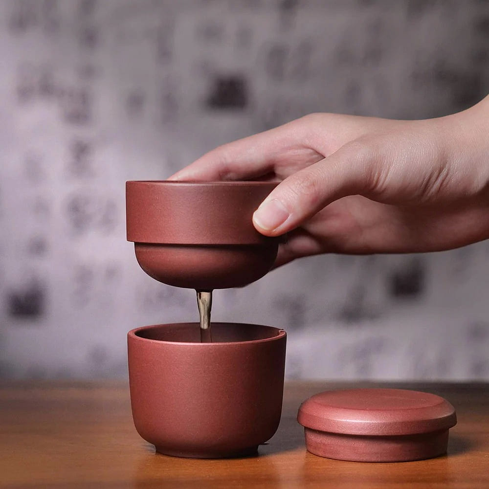 Travel & Office Zisha Tea Set Made by Yixing Purple Clay 160 ml