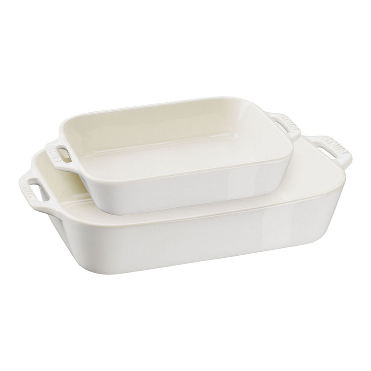 Staub 2pc Rectangular Baking Dish Set Rustic Ivory 1 each