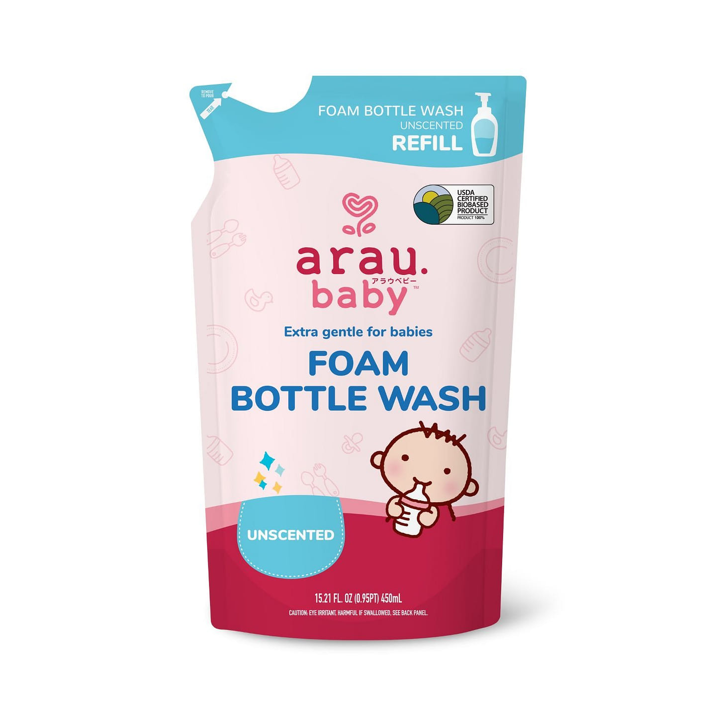 Arau Baby Foam Bottle Wash Refill (Unscented) 15.21 fl.oz