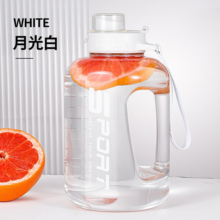 中国 YM雨盟 运动吨吨桶 网红大肚杯 1.7L #月光白
