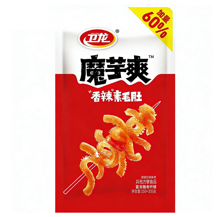 卫龙魔芋爽素毛肚辣条解馋小零食香辣味80g*1 80 克