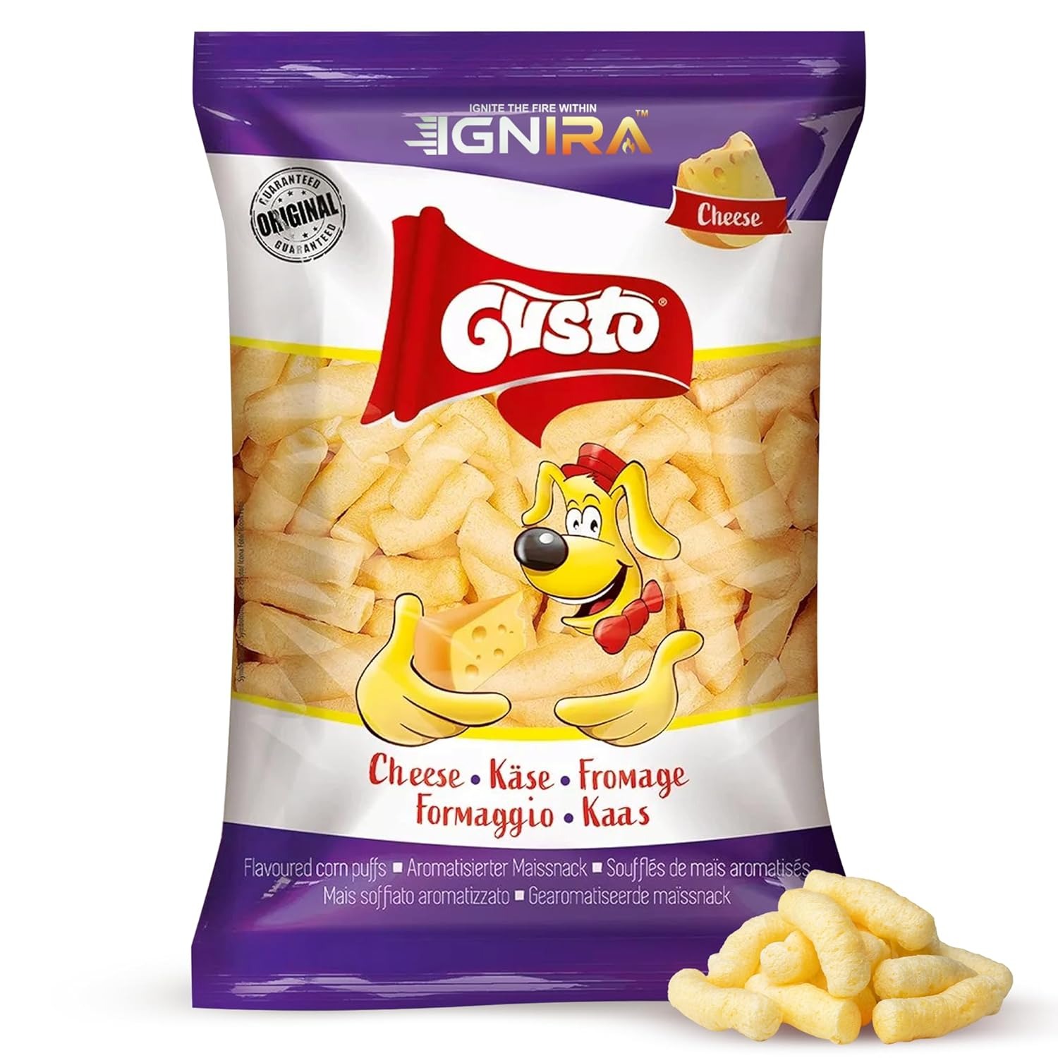 IGNIRA Gusto Cheese Puffs Snack 2.8oz 1 pack