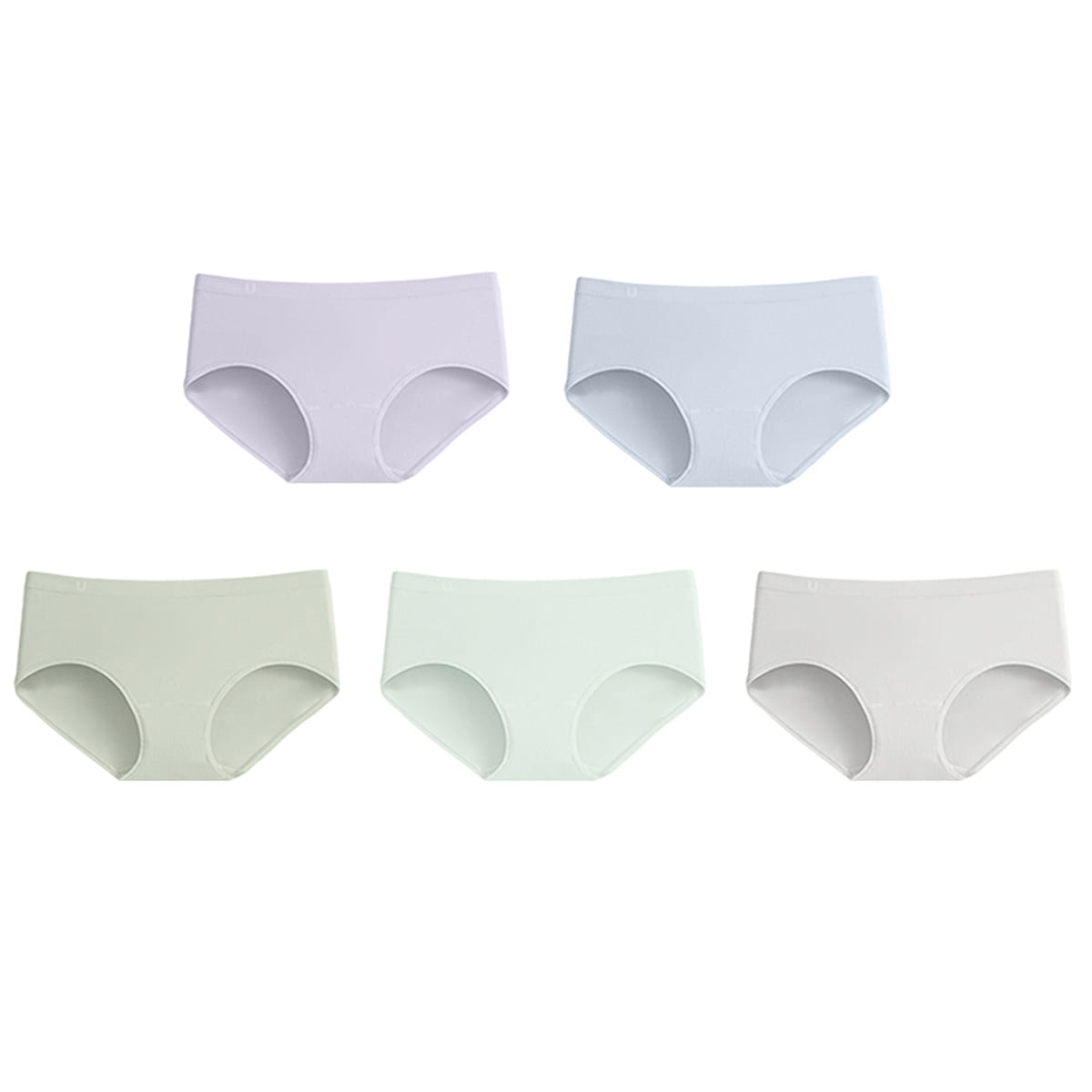 Ubras 60S Modal Seamless Cotton Mid Waist Pants (5 Pack) -Color 02-XXL 100 g