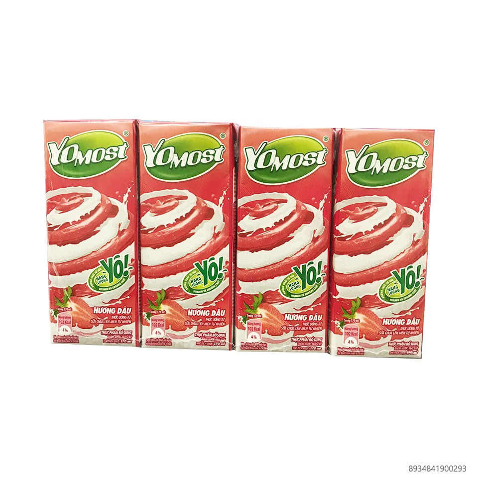 Yomost Strawberry Drinking Yogurt 170m (4-pacK) 170 ml