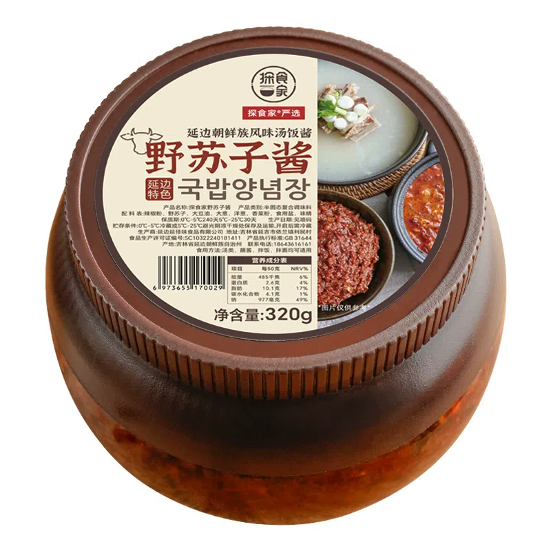 Tanshijia Yanbian Wild Su Zi Sauce, one can 320g 320 g