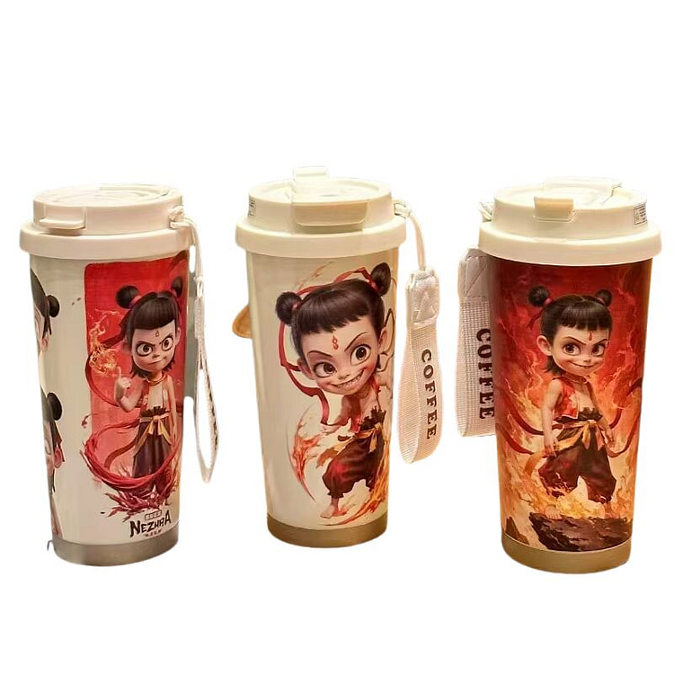哪吒魔童保温杯冷水子咖啡杯携带盖 500ml