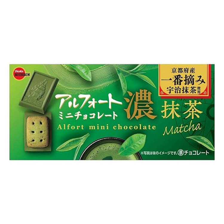 日本 Bourbon 布尔本帆船 巧克力 夹心饼 宇治抹茶味 12枚入