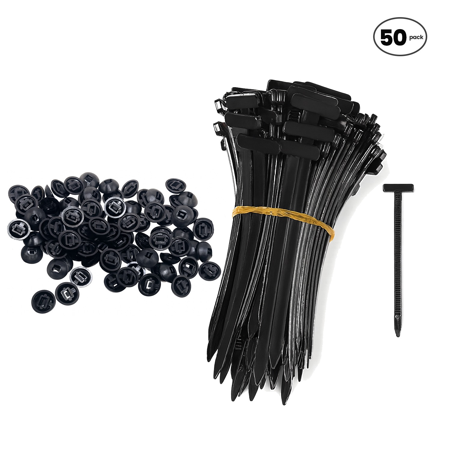50 Pcs Nylon Universal Cable Tie Buckle 1 each