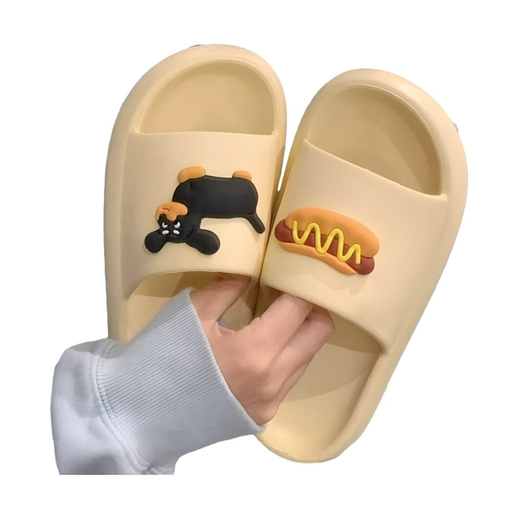 XXT 5529 Hot Dog Print Slippers Yellow 36/37 1 each