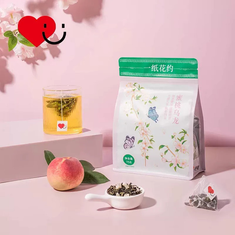 One paper flower about 75 grams of peach oolong 75 g