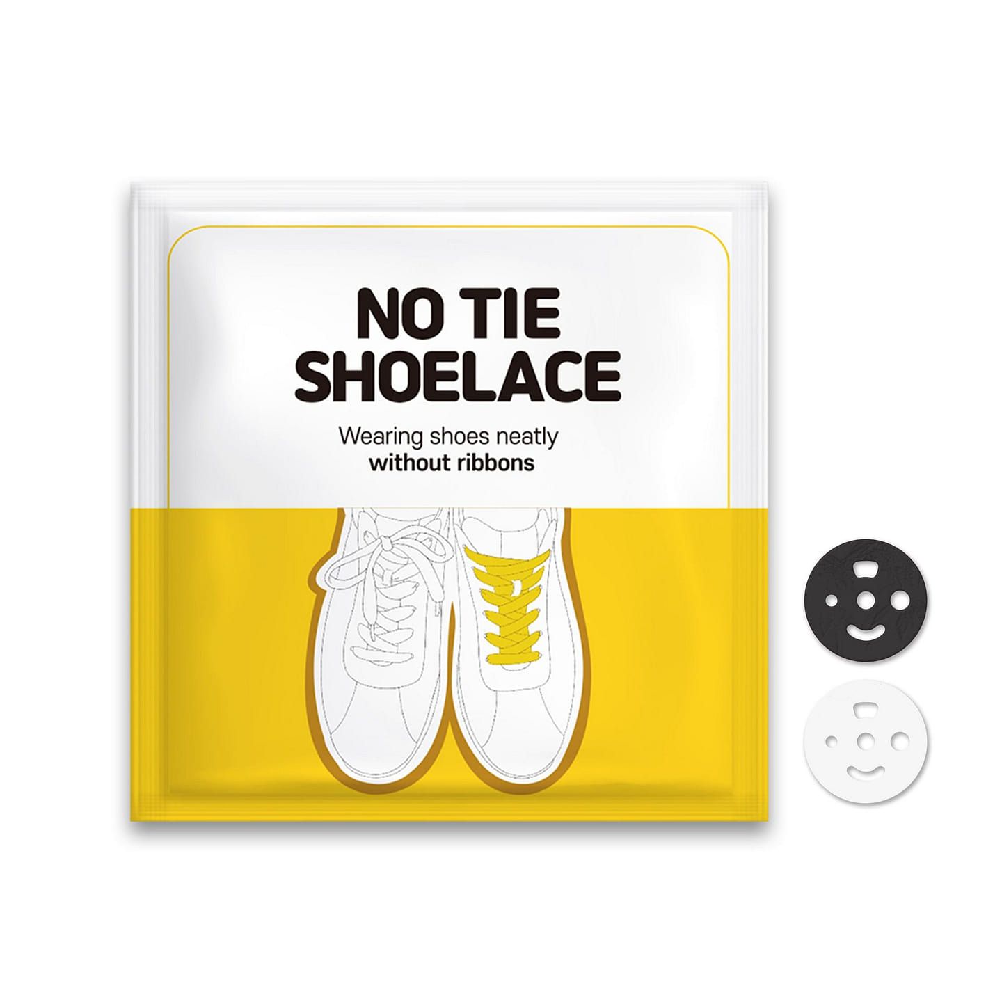 Honey Duck Silicone No Tie Shoelace Anchors – Lace Lock Clip, Fits All Shoelace for 2 Pairs of Shoes, 4 pcs (White/Black) Black 4 each
