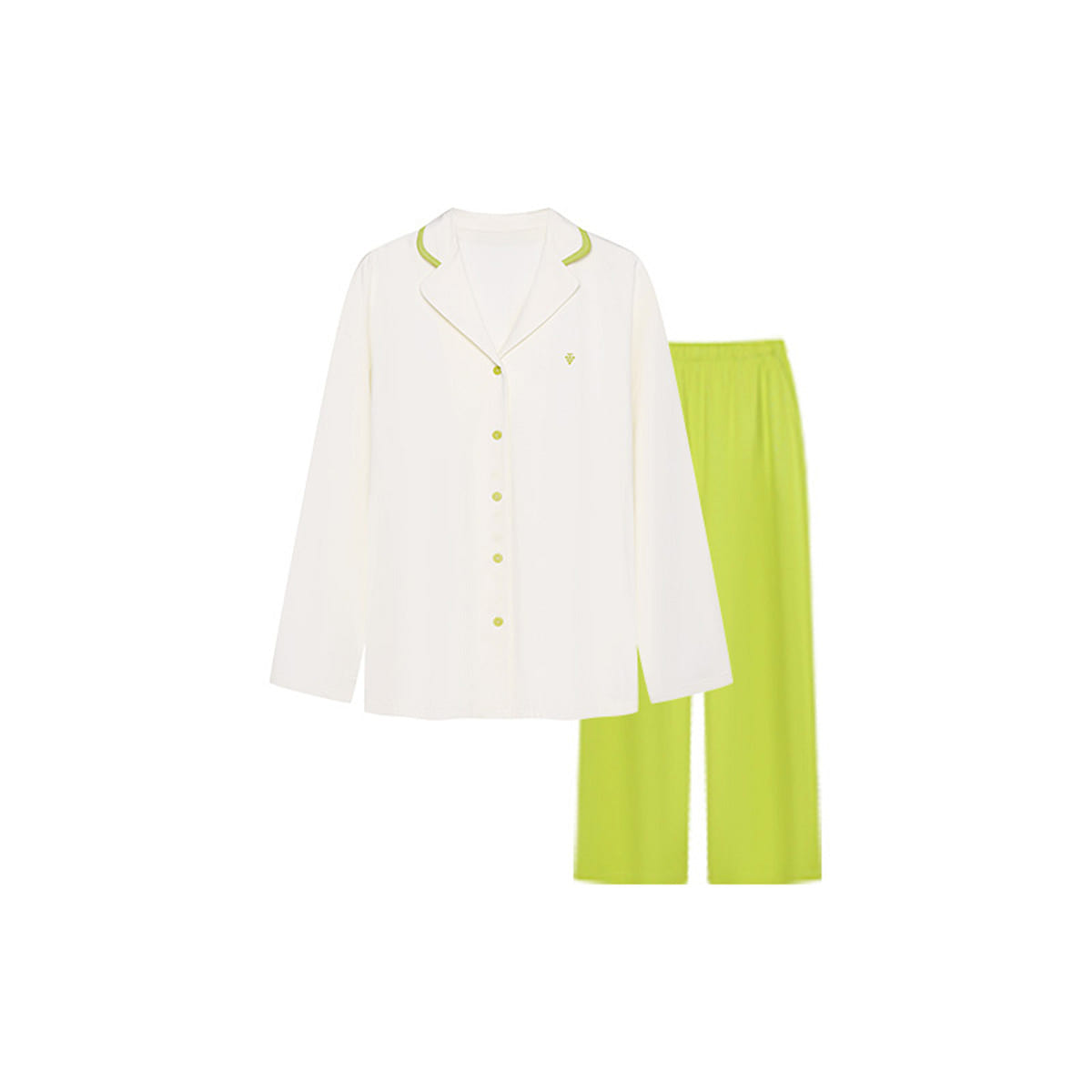China Direct Mail Ubras Cotton Series Solid Color Open Front Long sleeved Pants Set (Women’s) – Milk Sugar White-L 100 g