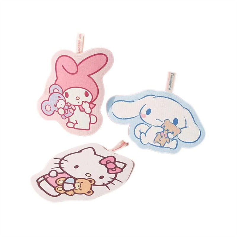 Sanrio Wood Pulp Dish Sponge Wipe Clean Cloth/Wet And Dry-Pack Of 3 1 each