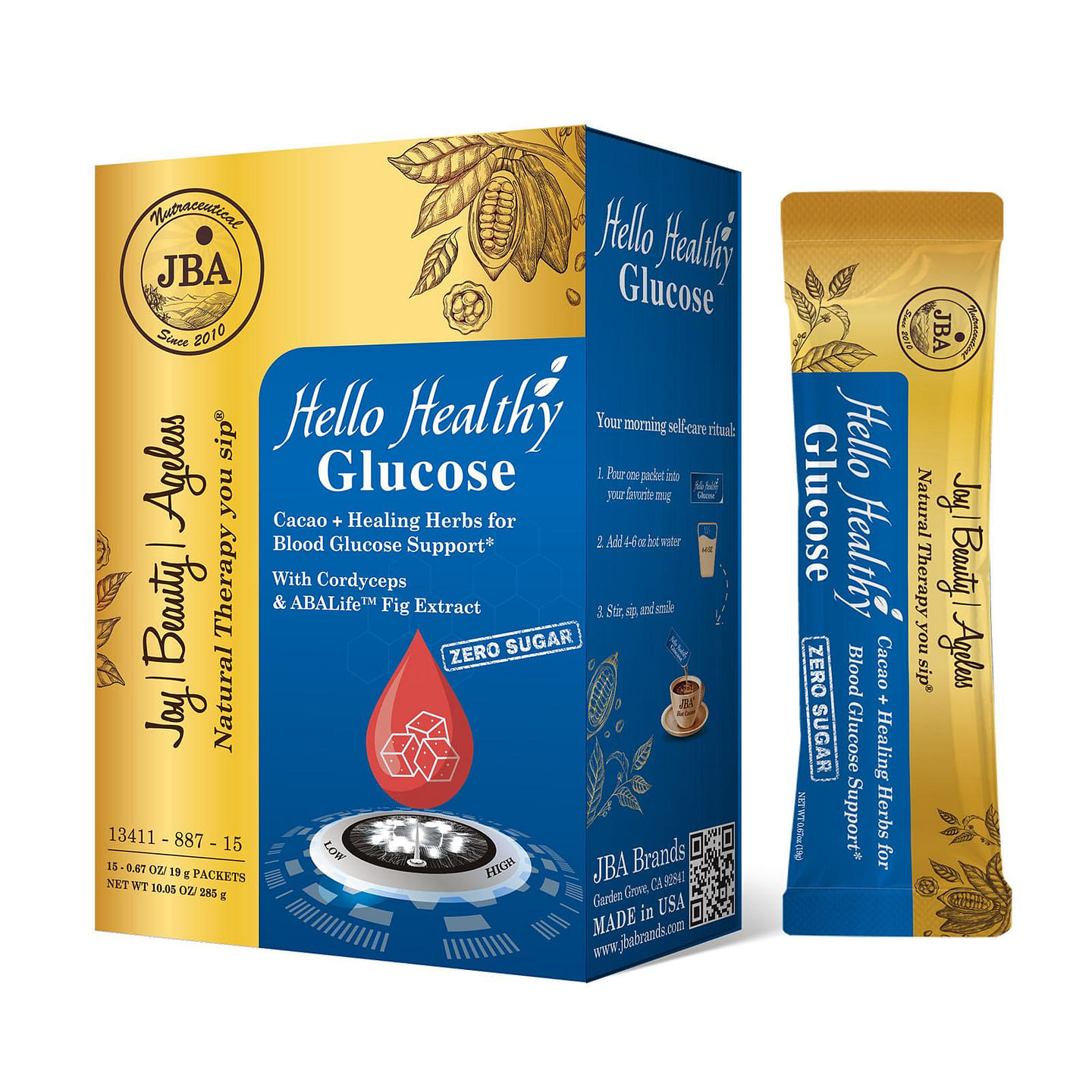 JBA Hello Healthy Glucose Cacao 15 each