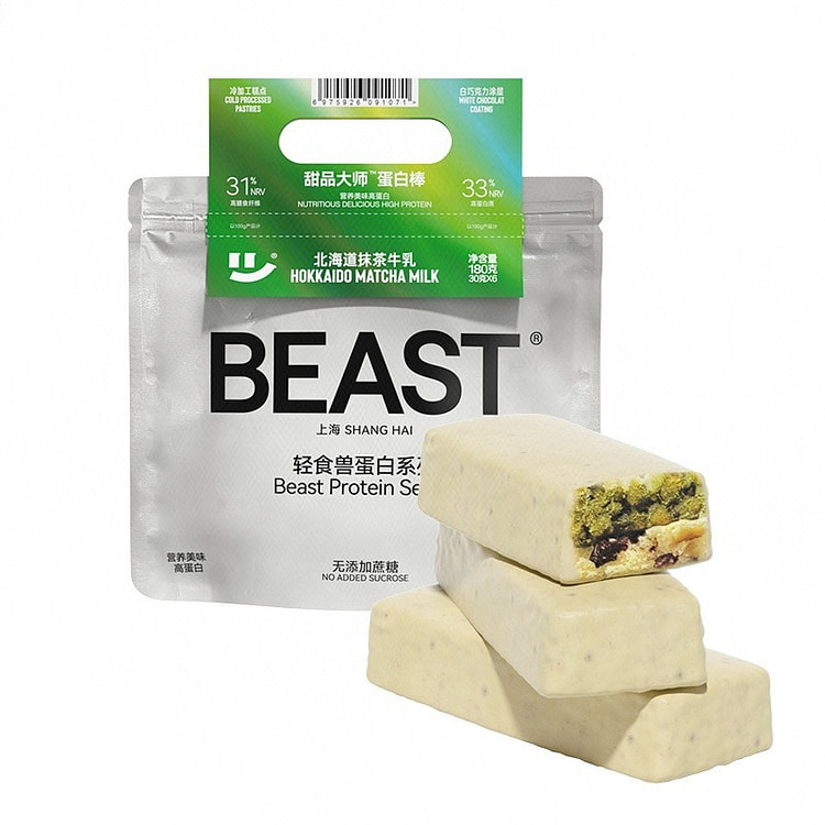轻食兽 甜品大师蛋白棒（北海道抹茶牛乳味） 180 克