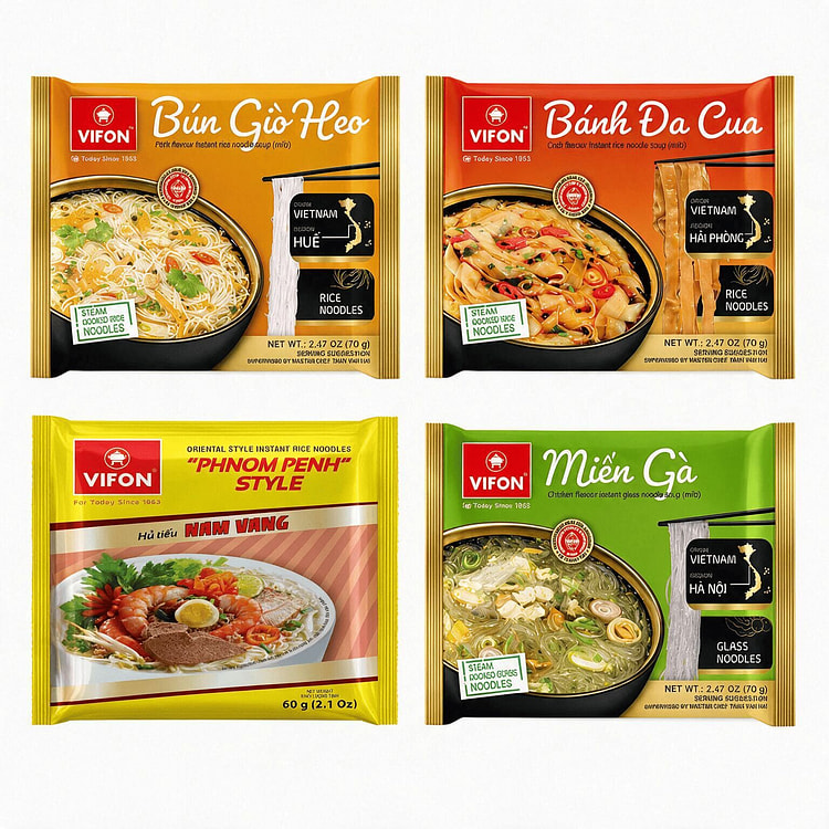 VIFON Vietnamese Noodle Soup Breakfast Bundle 4 pack