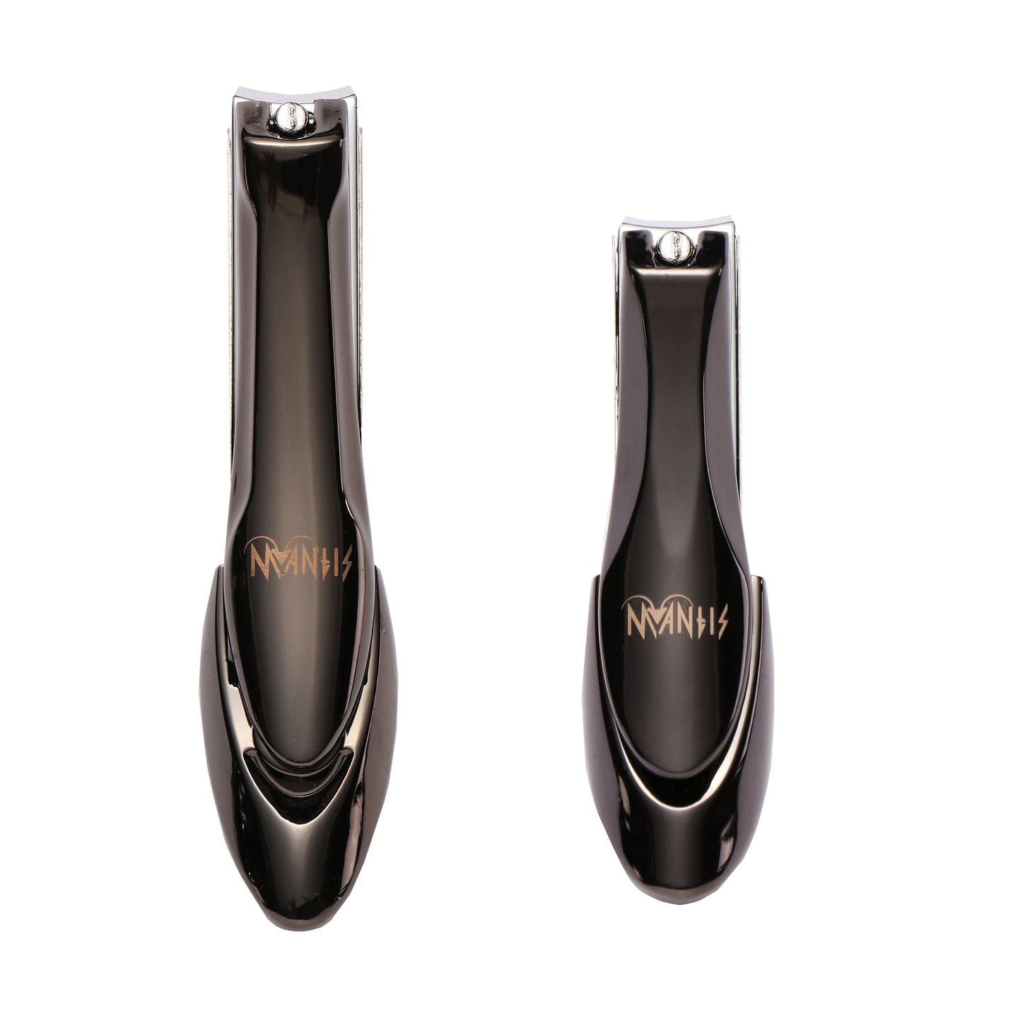 MANTIS Nail Clippers with Catcher, Bionic Design Kit for Female and Male, Carbon Steel, Black 1 each
