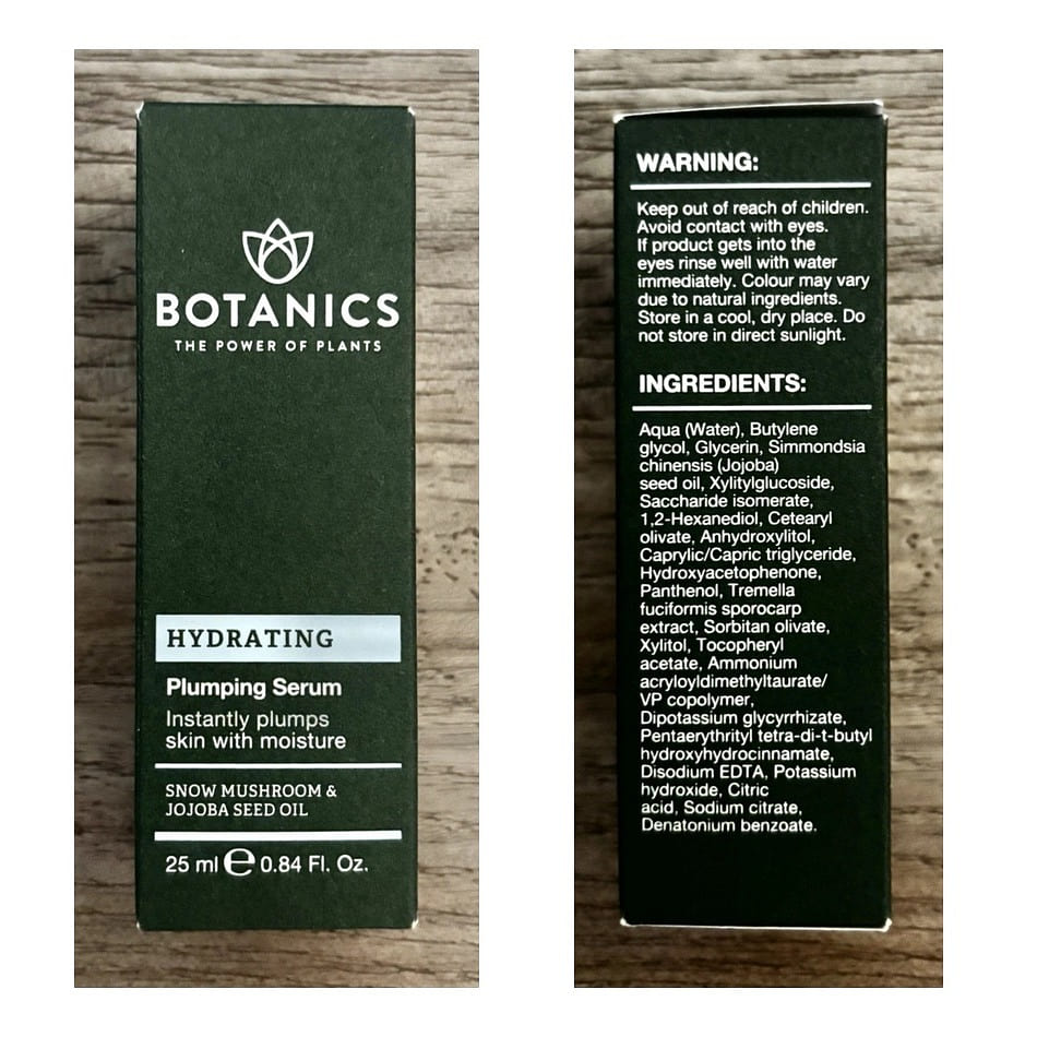 Botanics Hydrating Plumping Face Serum 0.84oz 1 pack