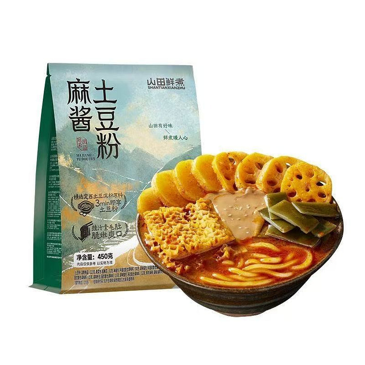 宛禾麻酱土豆粉速食粗米线非油炸方便面黏糊麻辣烫夜宵 450 克