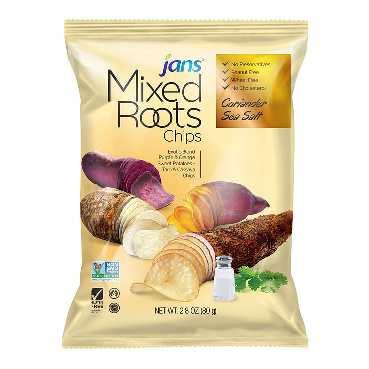 Jans - ミックスルートチップス コリアンダー＆シーソルト 80g 1個パック 2.8 オンス
