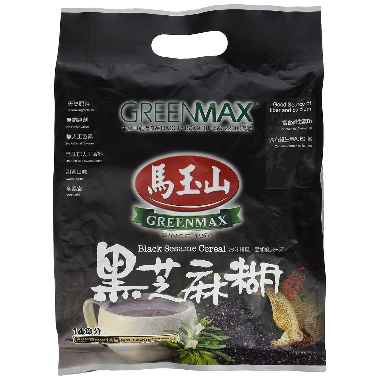GreenMax Black Sesame Cereal Drink 12Sachets x 30g 1 each