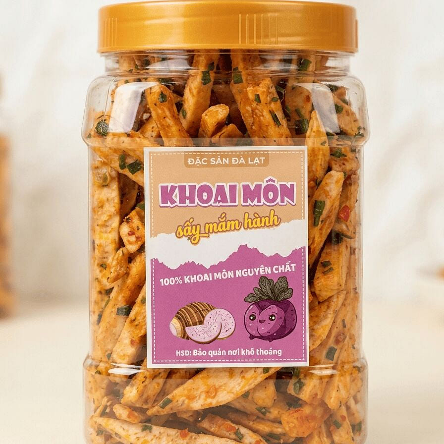 Dried taro chips with scallion and fish sauce 500 g