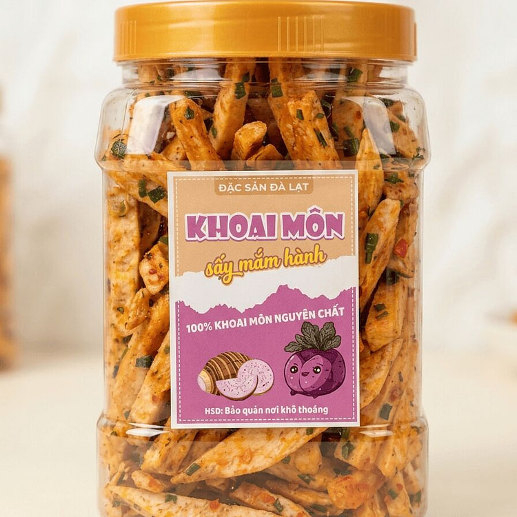 Dried taro chips with scallion and fish sauce 500 g