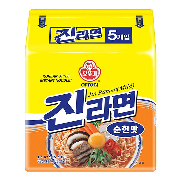 韩国不倒翁金拉面120g*5包韩式原味