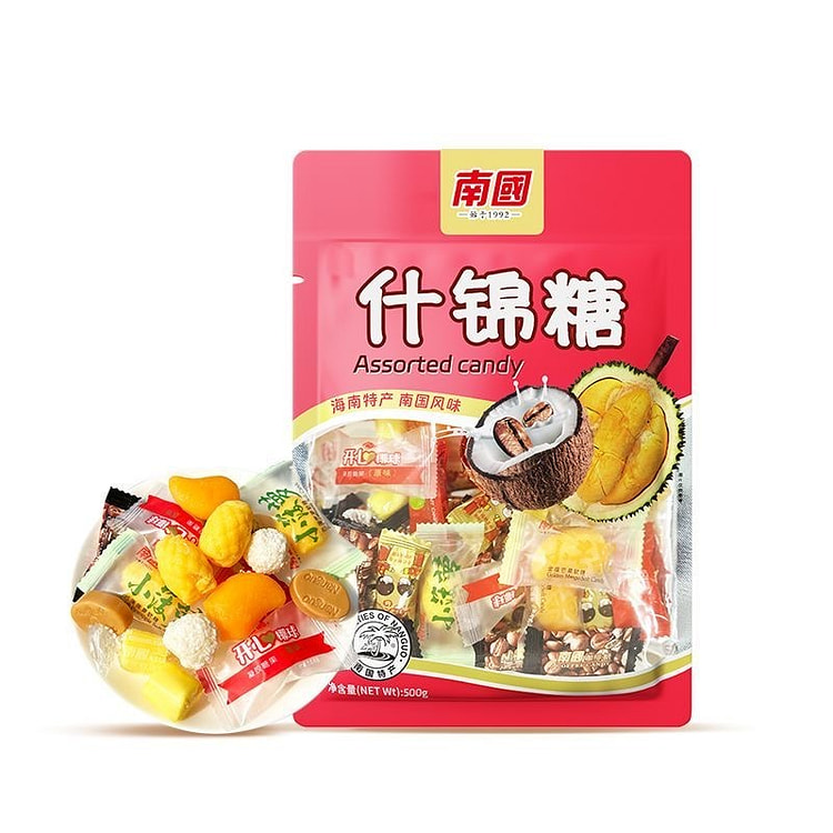 南国什锦糖特浓椰子糖榴莲软糖椰球喜糖年货混合口味 500 克