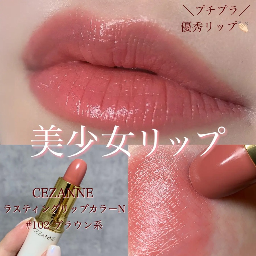 セザンヌ ラスティング リップカラーN 102 ブラウン系 - Weee!