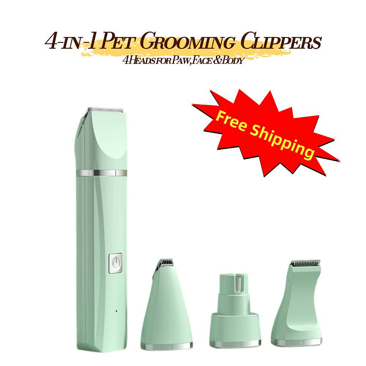 4IN1宠物电推剪修毛器充电4刀头修剪磨甲限位梳 1 瓶