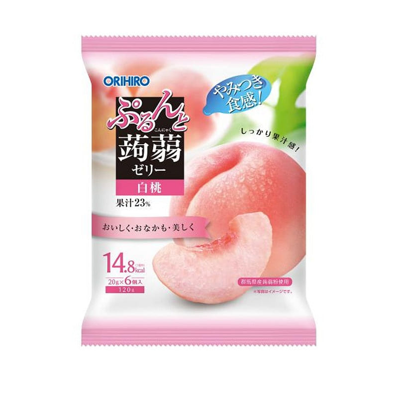 ORIHIRO Konjac Jelly 20g*6 Peach Flavor 1 each
