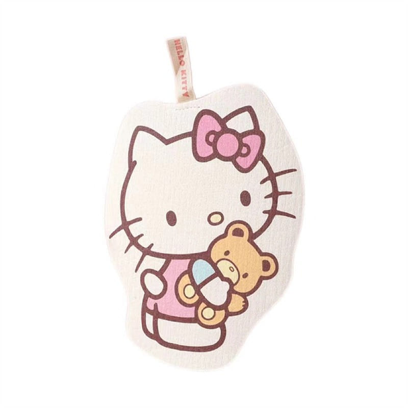 Sanrio Wood Pulp Dish Sponge Wipe Clean Cloth/Wet And Dry-Hello Kitty 1Pc 1 count
