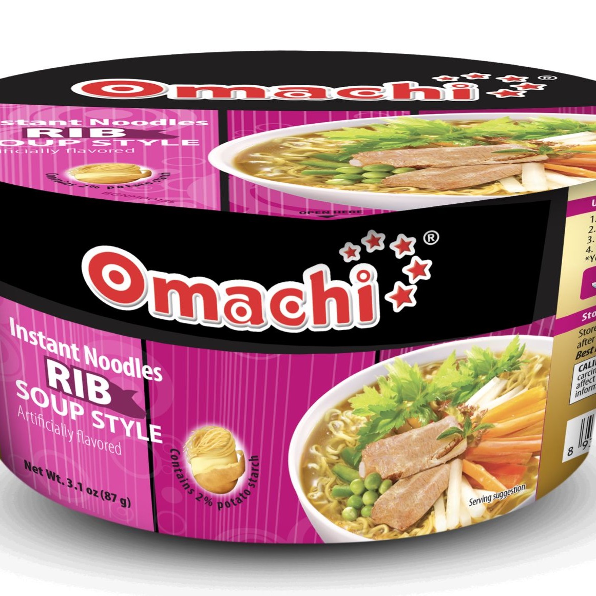 OMACHI INSTANT NOODLE PORK RIB STYLE BOWL 3.06 oz