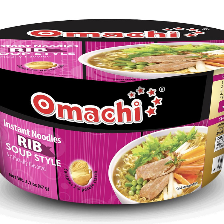 OMACHI INSTANT NOODLE PORK RIB STYLE BOWL 3.06 oz (min 2)