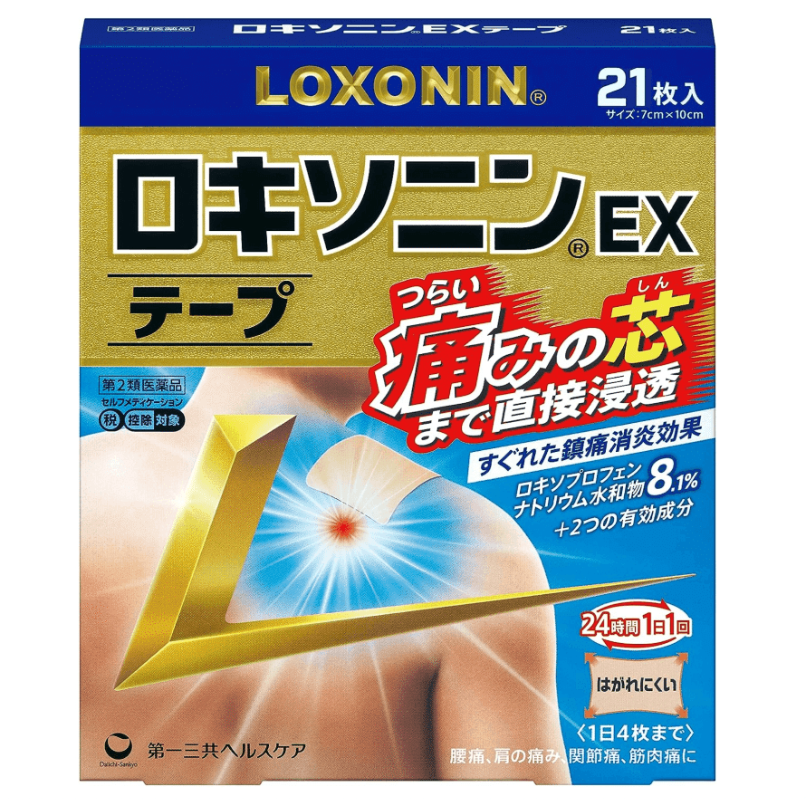 LOXONIN Plaster for Back Pain Strengthen 21 Pieces 1 each