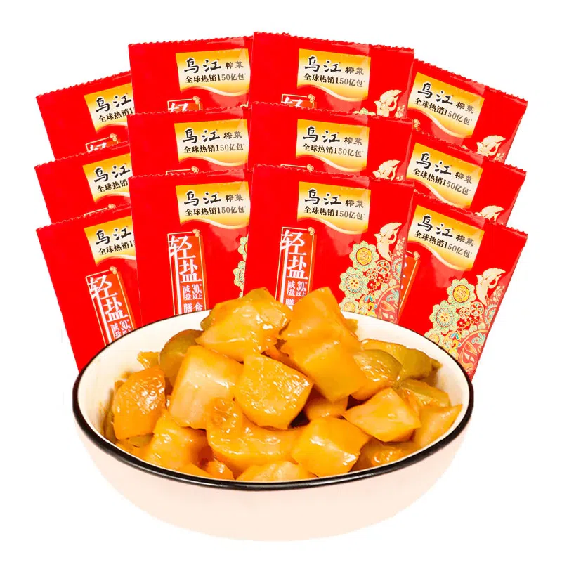 Wujiangkou crispy mustard 22g*12 bags Fuling specialty light salt rice kimchi 264 g